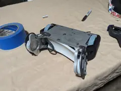 Thumbnail: In that same hit, Crescendo tore the aluminum weapon bearing mount through the titanium, ejecting the drum and mangling the front of the robot. This was the last fight V2.1 had before we decided the design needed another major revision