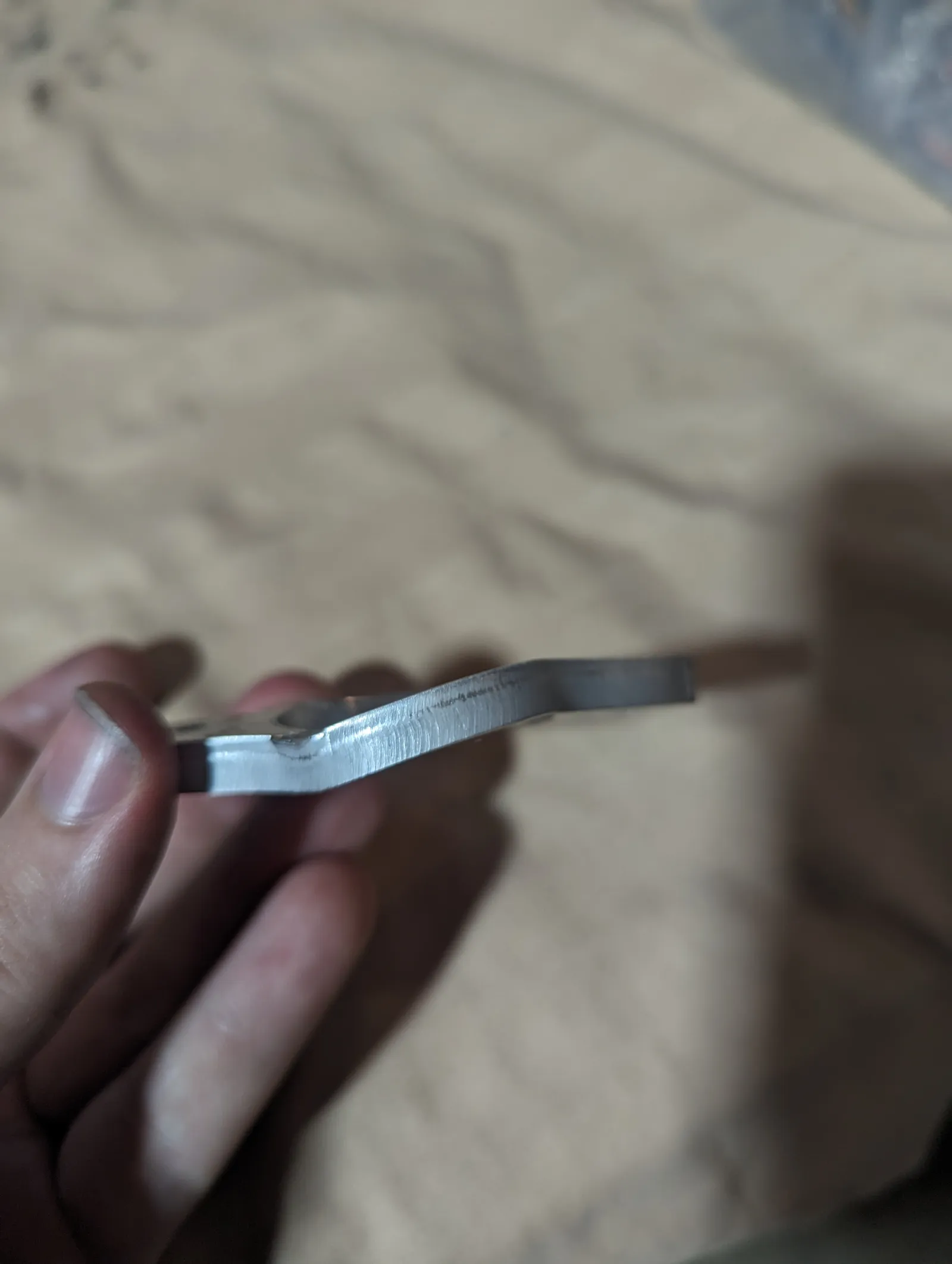 Crescendo bent the aluminum weapon bearing mount dramatically with a heavy horizontal hit