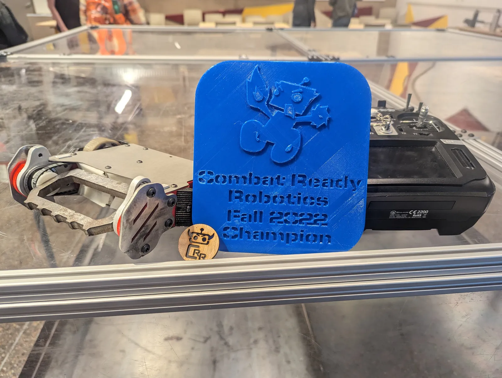 spinny boii won the ASU Robotics Club's internal student competition in 2022, taking home the trophy and bragging rights