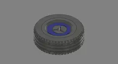 Thumbnail: The robot uses Lego 43.2x14 tires with custom 3D printed collet hubs