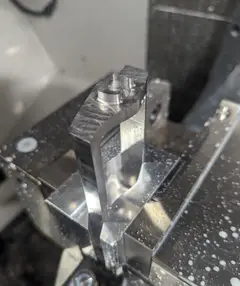 Thumbnail: Just-machined drum, clamped in the mill's vise with soft jaws