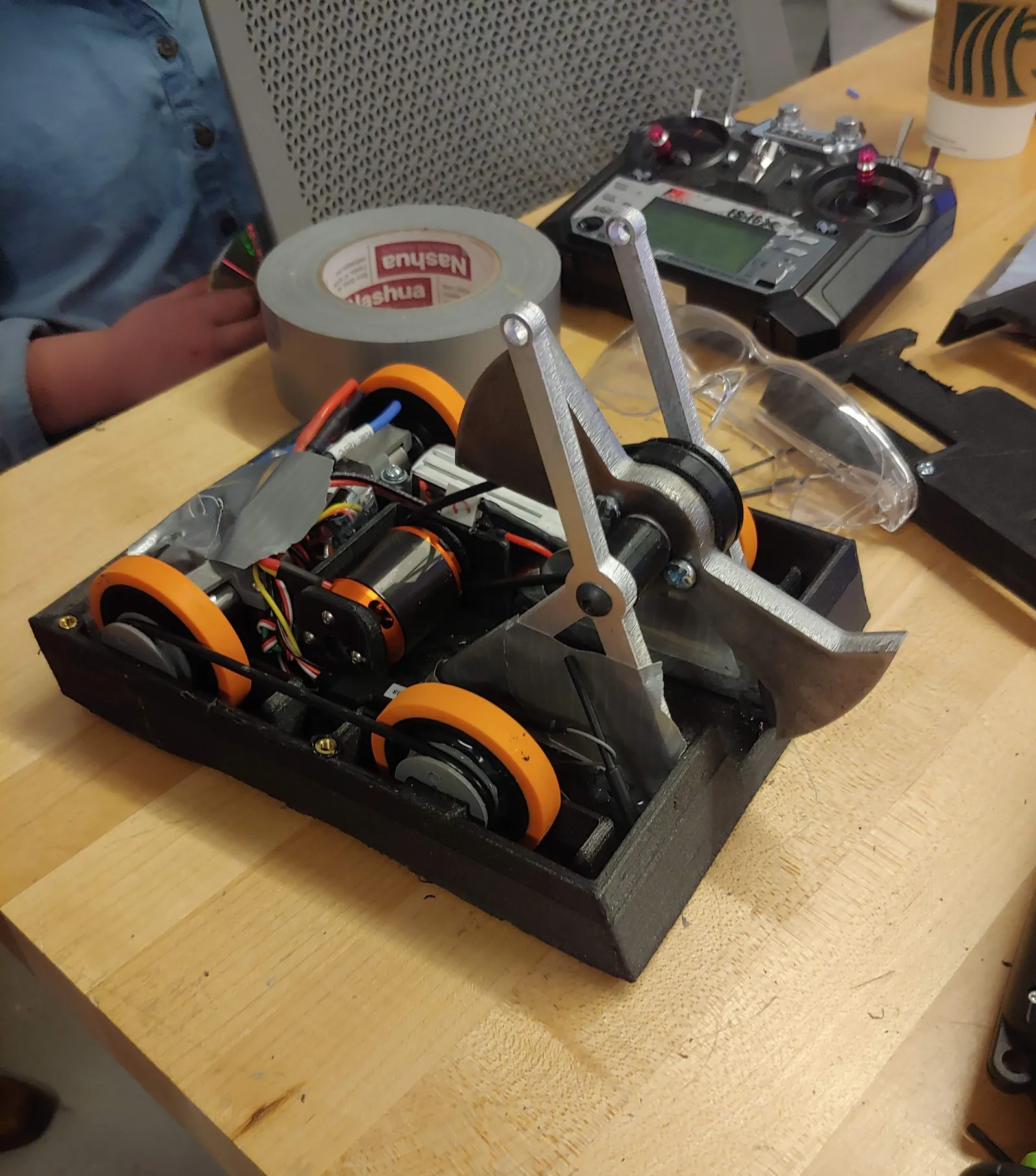 Version 1.0 with open top showing internal components