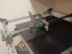 Thumbnail: Starting the print head assembly with a bracket to mount the extruder / nozzle, the touch probe, and a cooling fan